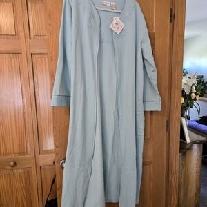 Preswick & Moore Light Blue Embroidered Robe